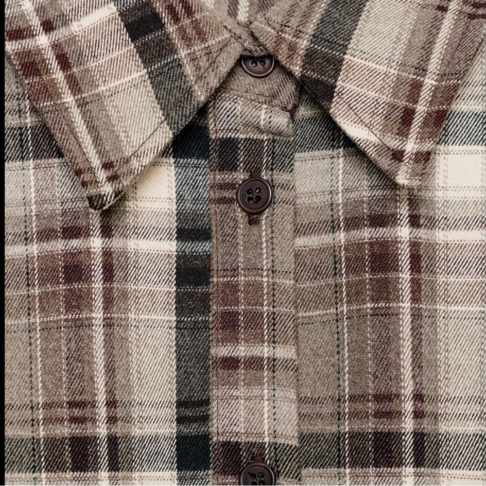 Zara fitted plaid shirt S - Picture 2 of 5
